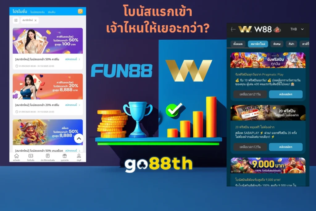 เปรียบเทียบ fun88th vs w88